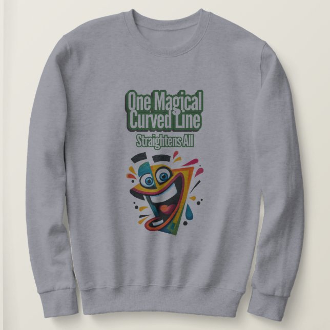 "En magisk böjd linje, raka alla: le T Shirt (Design framsida)
