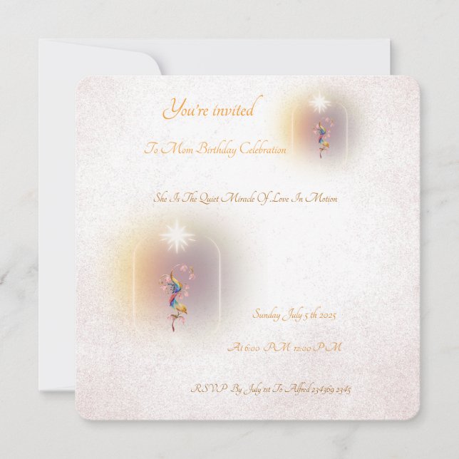 En magisk inbjudan till firande mamma på födelseda (Framsida)