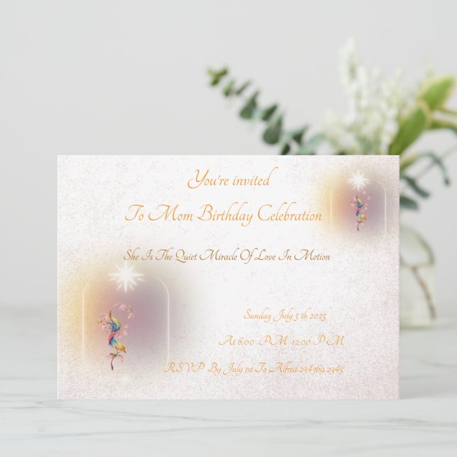 En magisk inbjudan till firande mamma på födelseda (Stående Fram)