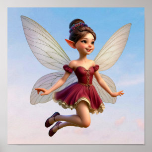 En magisk liten tecknad Fairy Poster