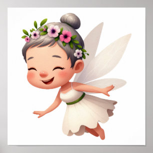 En magisk liten tecknad Fairy Poster