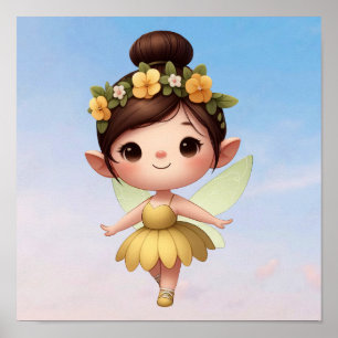 En magisk liten tecknad Fairy Poster
