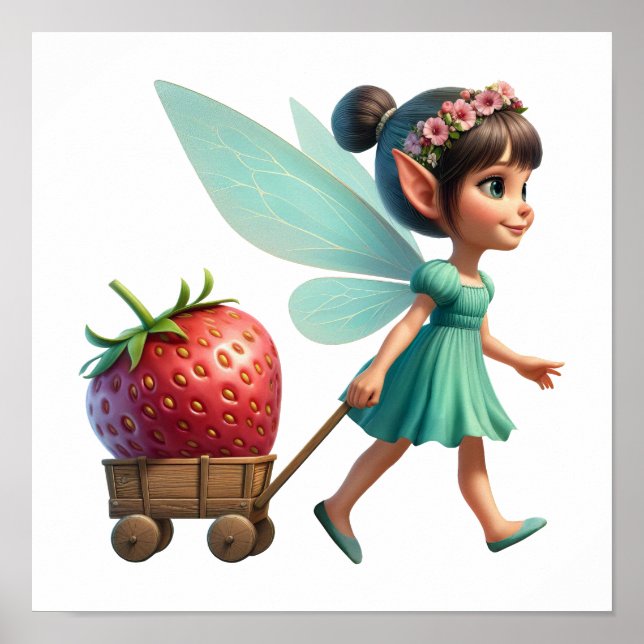 En magisk liten tecknad Fairy Poster (Framsidan)