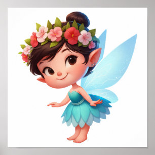En magisk liten tecknad Fairy Poster