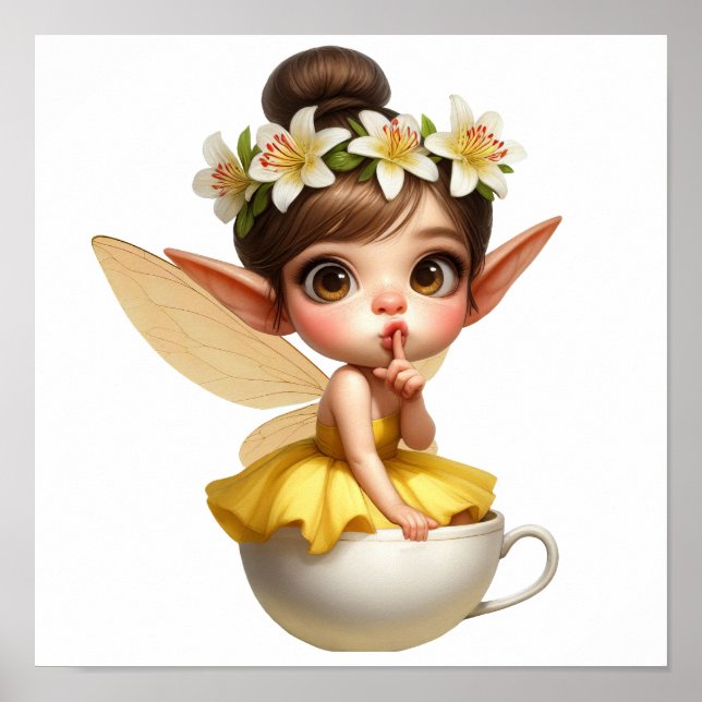 En magisk liten tecknad Fairy Poster (Framsidan)