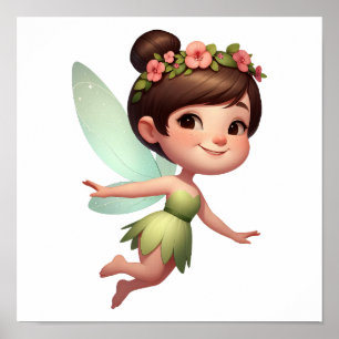 En magisk liten tecknad Fairy Poster