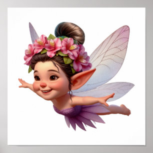 En magisk liten tecknad Fairy Poster