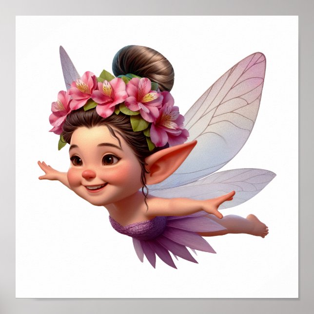 En magisk liten tecknad Fairy Poster (Framsidan)