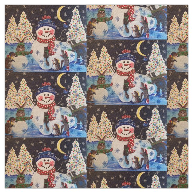 "En magisk natt i snö" Tyg (Provkarta)