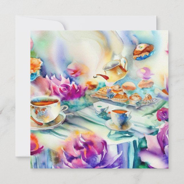 En magisk Tea Party: Daety, en babyskabare Inbjudningar (Framsida)