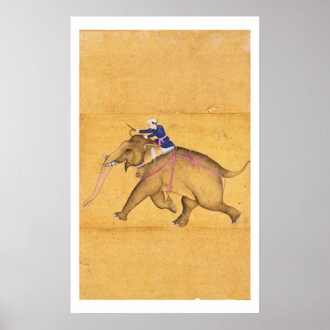 En Mahout rider en elefant från Large Clive Poster (Framsidan)