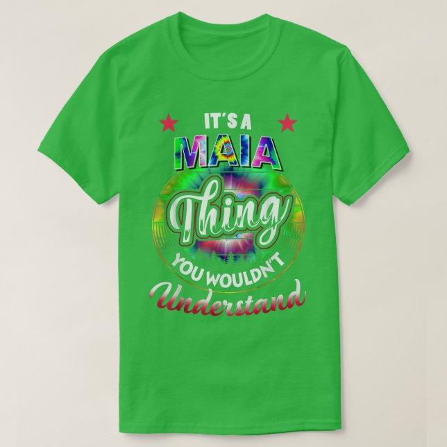 En MAIA ThingTie Dye MAIA Namn T Shirt (Design framsida)