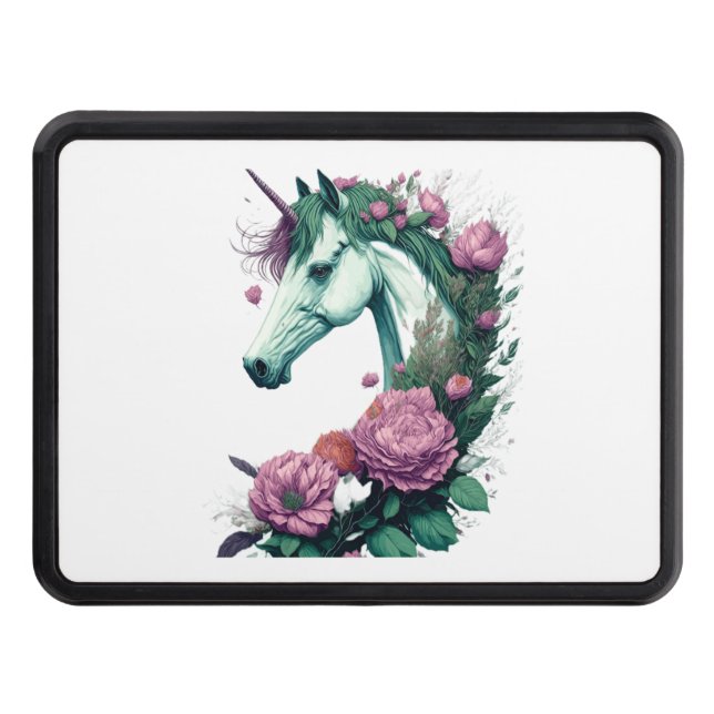 En majestät enhörning med blommande skönhet dragkroksskydd (Framsidan)