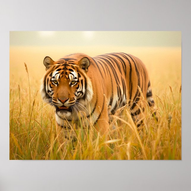 En Majestätisk Bengalisk Tiger Poster (Framsidan)