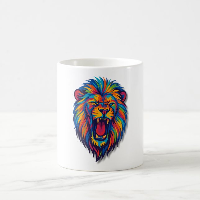 En MÅLAD LEJON Kaffe Mugg (Center)