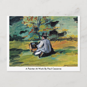 En målare i arbete av Paul Cezanne Vykort