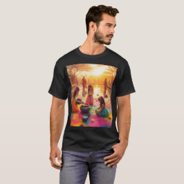 en målning av en grupp flickor som leker i vatten t shirt
