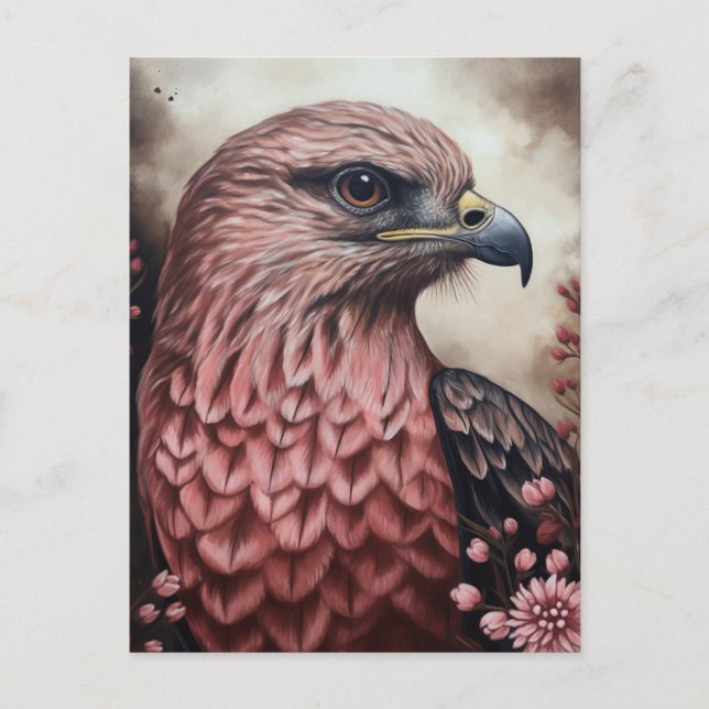 En målning av en hök vykort (Framsida)