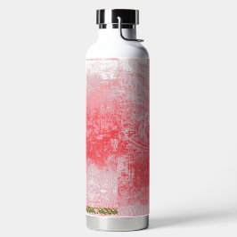 en målning av ett rött himmel med träd