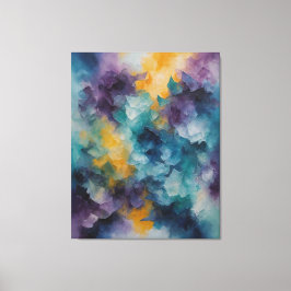 en målning av färgade blommor canvastryck