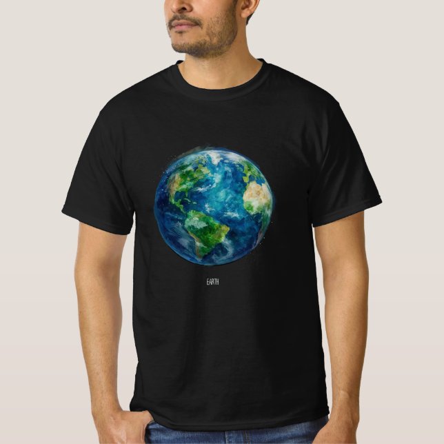 En målning av jorden i rymden t shirt (Framsida)