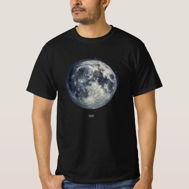 En målning av månen i rymden t shirt (Framsida)