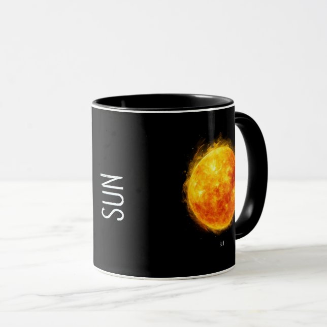 En målning av solen i rymden mugg (Framsida höger)