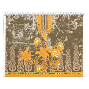 en målning med gula blommor på den kalender