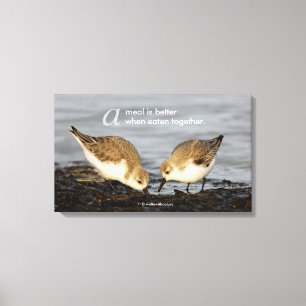 "En måltid är bättre.." Sanderlings Canvastryck