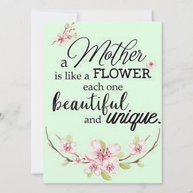 En mamma är som en blomma... julkort (Framsida)