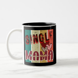 En Mamma behöver Kaffe Retro Vintage Rand Två-Tonad Mugg