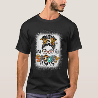 En Mamma för Halloween Messy Bun Mamma Monste T Shirt