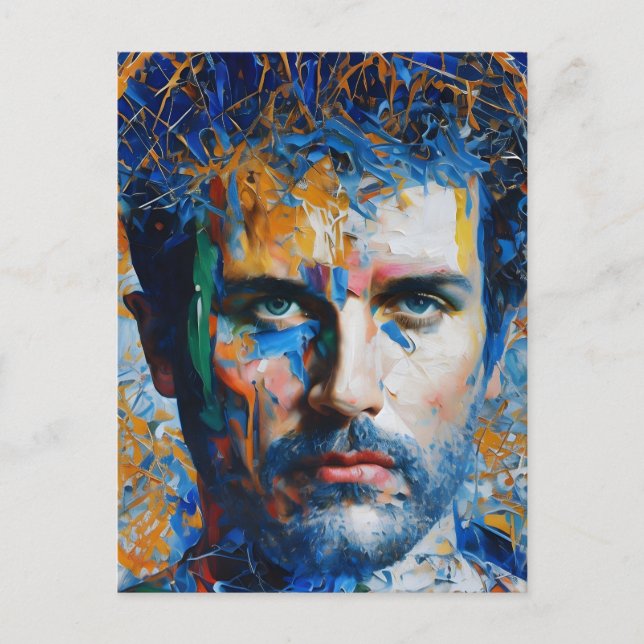 En man AI-genererad målning Vykort (Framsida)