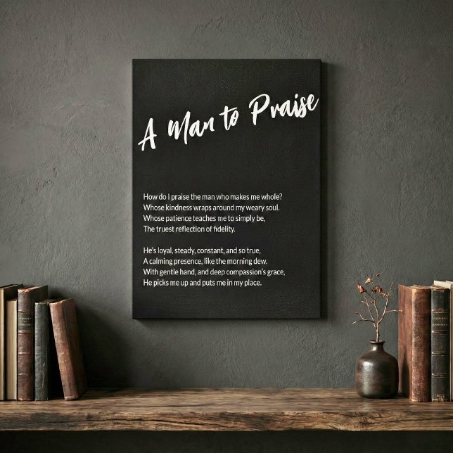 "En man att lovorda" Canvastryck (A Man to Praise Canvas Print)
