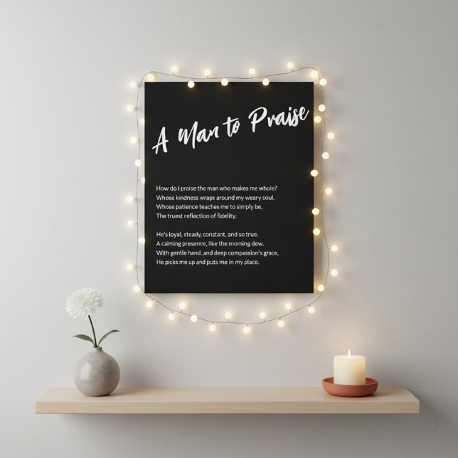 "En man att lovorda" Canvastryck (A Man to Praise Canvas Print)