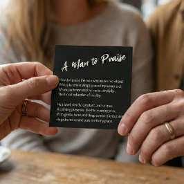"En man att lovorda" Sentimental Fyrkantigt Visitkort