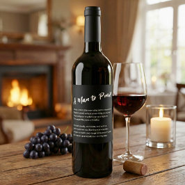 "En man att lovorda" Sentimental Vinflaska Etikett