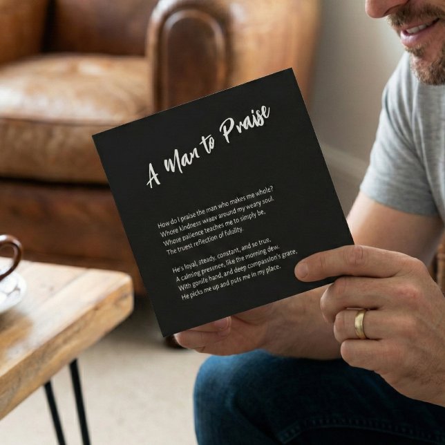 "En man att prisa" Känslosamt Julkort ( "A Man to Praise" Sentimental Holiday Card with Heartfelt Poem)