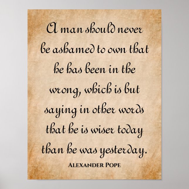 En man borde aldrig.. Inspirationsoffert Poster (Framsidan)