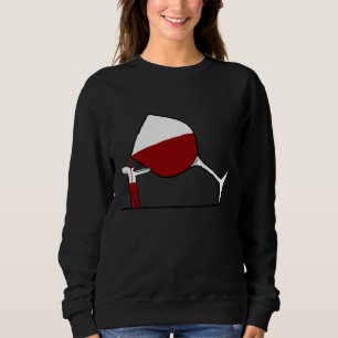 En man dricker Vin från ett stort glas T Shirt