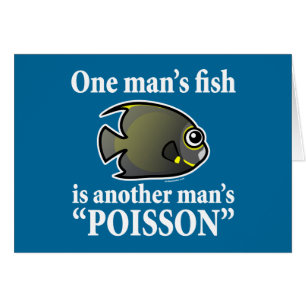 En man fisk, en annan man Poisson Hälsningskort