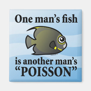 En man fisk, en annan man Poisson Magnet