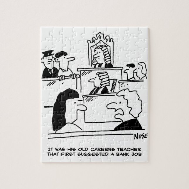 En man i rätten som rånat en bank pussel (Vertikal)