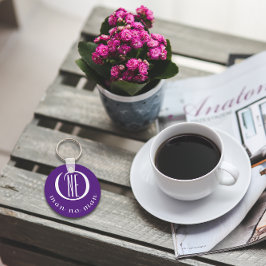 En man, ingen man uppmuntrar till citat lila nyckelring