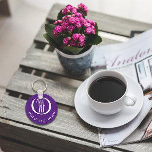 En man, ingen man uppmuntrar till citat lila nyckelring