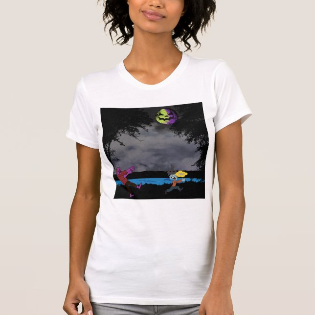 En man jagad av zombies t shirt (Framsida)