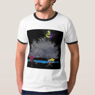 En man jagad av zombies t shirt