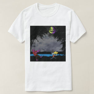 En man jagad av zombies t shirt
