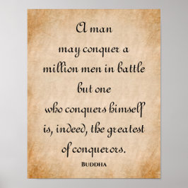 En man kan erövra.. Inspiring Buddha-citat Poster