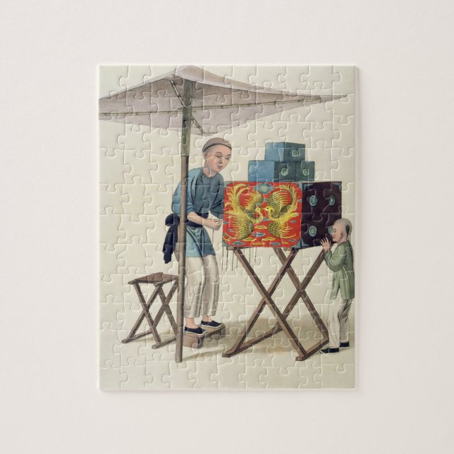 En man med enShow, pläterar 10 från 'dräkten Pussel (Vertikal)